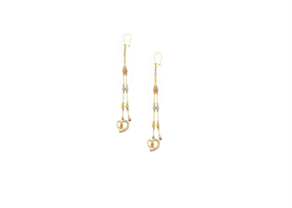 Three Tone Plated Mother Mary Dangler Earring